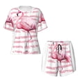 thumbnail image 4 of Picia Flamingo Pajamas Sets for Women Soft Short-Sleeved Pjs with Lounge Shorts Two Piece Sleepwear-Large, 4 of 9