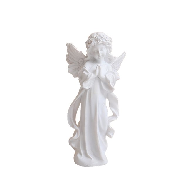 Toystoory Chica resina Ángel arte moderno decorativo oración estatua regalos arquitectura modelo estante escultura Navidad hogar boda M Decoración del hogar Como se muestra S Toystoory HA064317-02