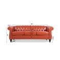 thumbnail image 7 of 84 Inch 3-Seater Sofa, PU Upholstered Living Room Sofa with Button Tufted Backrest and Nailhead Trim Armrest, Modern Long Sofa Couch with Inclined Legs and 660 lbs Weight Capacity, Orange, 7 of 7