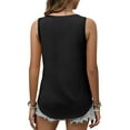 thumbnail image 6 of MOSHU Ribbed Trim Tank Tops for Women Flowy Round Neck Women Shirts Loose Fit Sleeveless Summer Tops, 6 of 12