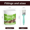thumbnail image 2 of Pure Tung Oil for Wood Finishing with Wood Brush, 8 Fl.Oz Premium Wood Oil - Waterproof Wood Sealer Indoor and Outdoor, Tung Oil for Unfinished Bare Wood, Such as Wood Furniture Floors (8 Ounces), 2 of 9