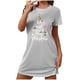 thumbnail image 5 of Camisón corto de talla grande para mujer, camisón de manga corta con estampado de pecho a la moda, camisón para mujer, 5 of 5