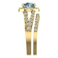 thumbnail image 3 of 2.32 ct Brilliant Round Cut Blue Moissanite 14K Yellow Gold Halo Solitaire with Accents Engagement Bridal Wedding Ring Band Set size 4.75, 3 of 7