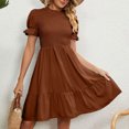 thumbnail image 6 of IROINNID Summer For Women 2023 Leisure Fashion Solid Color Short Puff Sleeve Comfy Dress Clearance Cheap, 6 of 8