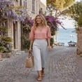 thumbnail image 5 of Linen Capris for Women with Pockets Pull on Petite Long Shorts Dressy Casual Cropped Pant Casual Summer Clothes Gray 2XL, 5 of 9