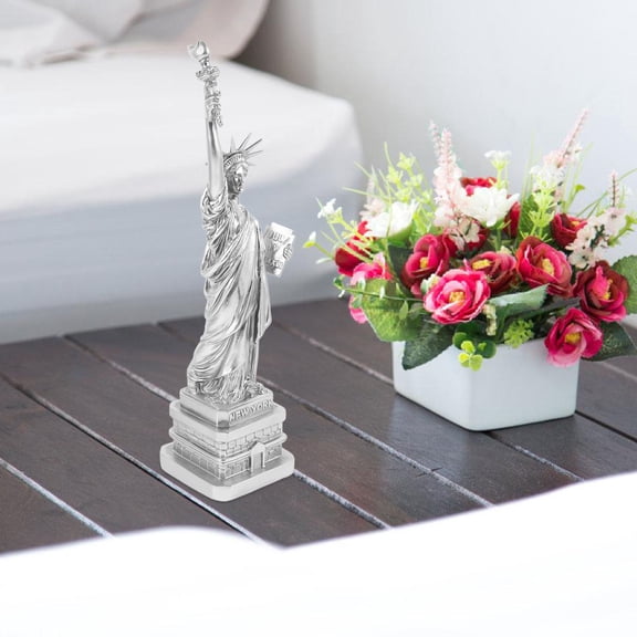 TAILTOSS Statue Of Liberty Figurine Resin Silver 1Pcs 15.0x3.7x3.7in