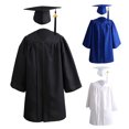 thumbnail image 3 of HEVIRGO 2Pcs/Set Long Sleeve Zipper Closure Loose Graduation Gown Children School 2022 Graduation Cap Gown Suit for Ceremony, 3 of 10