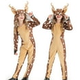 thumbnail image 2 of Lovzfmll Christmas Toddlers Deer Animal Jumpsuit, Footed Onesie Bodysuit, Soft All-in-One Loungewear Winter Pajamas, Cute Stage Performance Costume for 3-13 Years, 2 of 8