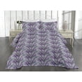 thumbnail image 2 of Ambesonne Floral Quilted Coverlet 2 Pcs, Retro Meadow Bloom Leaves, Twin Size, Violet Mauve and Grey Teal, 2 of 4