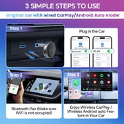 CarlinKit Mini Ultra3, Wireless CarPlay&Android Auto Adapter, 2 in 1 CP&AA Adapter, Dual-Band WIFI, Low Latency, for Wired CarPlay/Android Auto Car