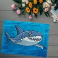 thumbnail image 5 of DIY Latch Hook Rug Kits Shark in Sea Stamped Non-slip Mat Crocheting Yarn Hook and Latch Emboridery Tapestry for Home Floor Decor and Pet Warm Cushion 52x38cm(2), 5 of 7