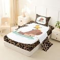 thumbnail image 2 of Erosebridal Cute Capybara Animal Twin Sheet Sets For Capybara Lover,Chic Leopard Print Bedding For Girls Kids 3-Piece, 2 of 6