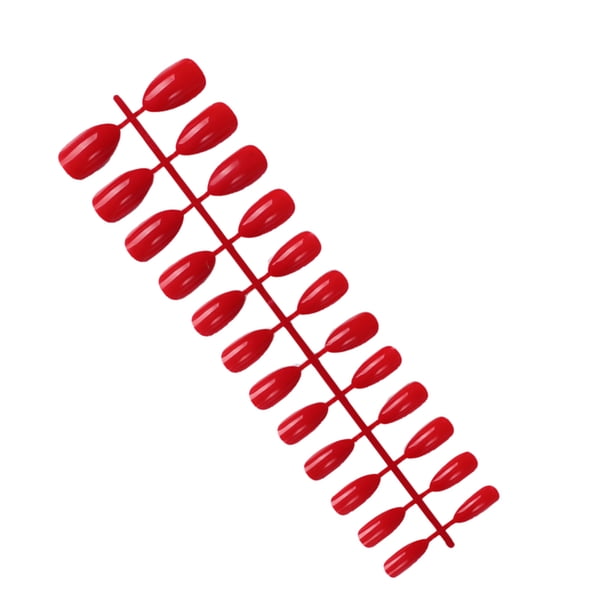 Vogacara 24 piezas de uñas postizas para mujer, bricolaje, herramientas de decoración de manicura falsa, accesorio de decoración de moda, puntas de Juegos de manicura Rojo brillante Vogacara CE011429-17
