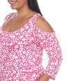 thumbnail image 4 of White Mark Fashion Casual Leopard Print Cold Shoulder Top, Women's Plus, 4 of 5