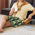 thumbnail image 5 of Fuzoiu Peacock Gold Feather Print Pajama Shorts for Men, Men's Pajama Bottoms,Mens Lounge Sleepwear,Pajama Pants with Pocket-4X-Large, 5 of 6