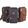 thumbnail image 4 of Bolso de hombro para teléfono ligero de cuero genuino retro, bolso de cintura para hombre, bolso de hombro vertical de piel de vaca, bolso de mochila pequeña, 4 of 6