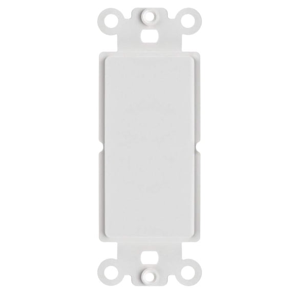 Cmple - Decorator Wall Plate Blank Insert 1 Gang Blank Decorative Adapter Insert Filler Polycarbonate Single Gang Wall Plate - White