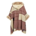 thumbnail image 2 of Oussum Women Capes Ponchos Shawl Wrap Winter Fall Outerwear One Size Faux Fur Hooded Cardigans Coats Online, 2 of 2