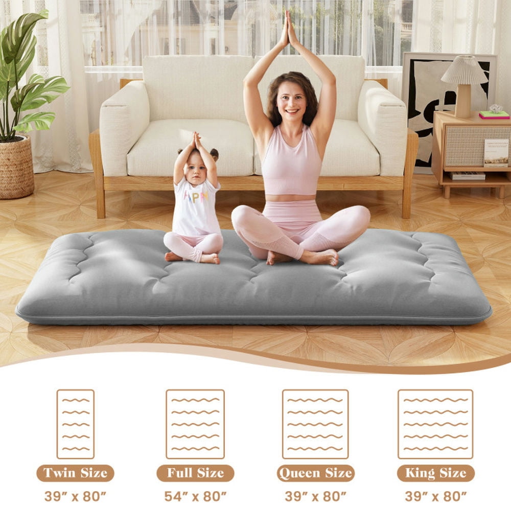 Demifill Futon Mattress, Mattress with Washable Cover and Carry Bag, Twin Size