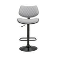 thumbnail image 2 of HomeRoots  45" Gray Faux Leather And Iron Swivel Adjustable Height Bar Chair - 19 x 45 x 20, 2 of 5