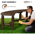 thumbnail image 6 of VINGLI Outdoor Bench Wooden Curved Bench, All-Weather Fire Pit Backless Patio Bench, 2-Person Seating Rustic Garden Bench for Backyard Porch Deck Entryway, 6 of 7