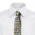 thumbnail image 2 of Abstract Necktie, Brush Lines and Triangles, Dress Tie, 3.7", Charcoal Grey Yellow, by Ambesonne, 2 of 3