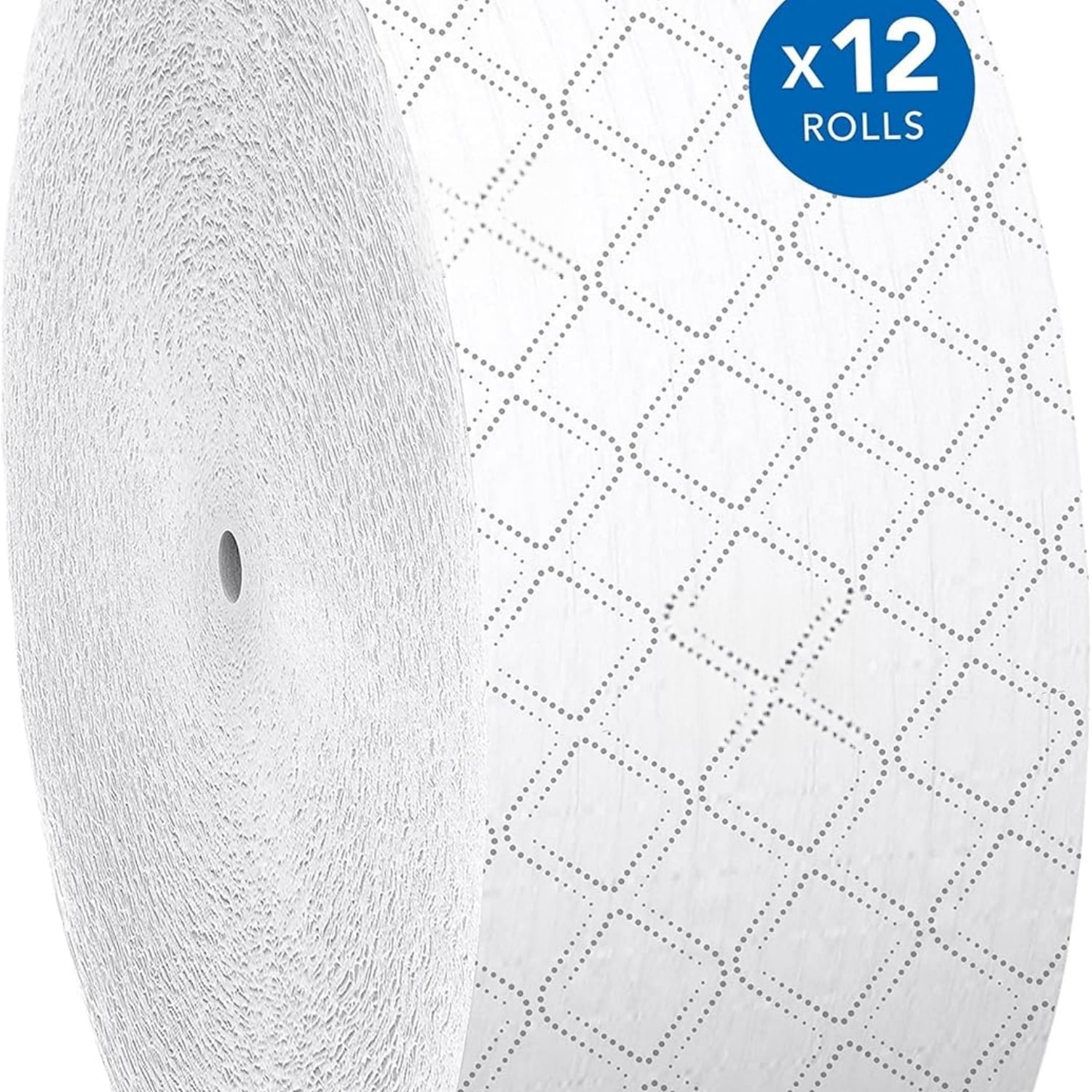Coreless High-Capacity Jumbo Roll Bulk Toilet Paper (07006), 2-Ply, Elevated Design, White (12 Rolls at 1,150' Each, 13,800'/Case)