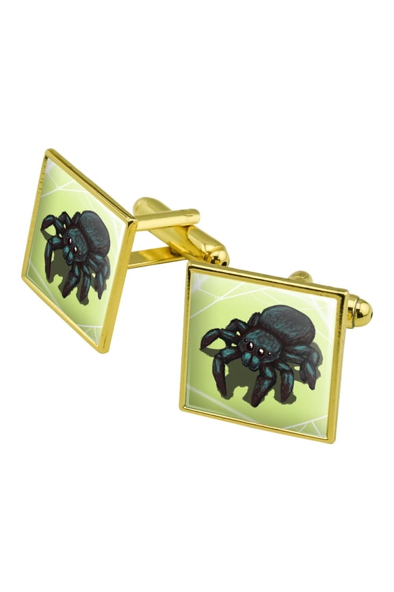Cute Spider Square Cufflink Set - Silver or Gold