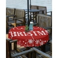 thumbnail image 2 of Fsddascl Red Merry Christmas Outdoor Tablecloth - 54 Inch Round Dining Table Cover, Xmas Winter Snowflake Red White Waterproof Outdoor Table Cloth with Umbrella Hole & Zipper for Picnic/Patio/Party, 2 of 7