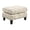 Off White, variant on Bowery Hill French Script Fabric Upholstered Ottoman in Off White Espresso