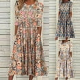 thumbnail image 1 of 2024 Longues Robes Maxi à Bretelles Spaghetti pour Femmes Été, Robes Maxi à Manches Courtes à Fleurs pour Femmes Grande Taille, Robes d'Été Décontractées à Col Rond pour la Plage Robe Évasée, Robe Maxi Fluide à Étages pour Femmes pour la Plage, 1 of 7