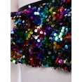 thumbnail image 6 of TiaoBug Girls Sparkle Sequins Hip Hop Jazz Dance Shirt Cropped Tank Top Kids Metallic One Shoulder Crop Top Colorful 16, 6 of 7