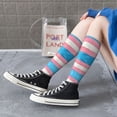 thumbnail image 7 of Women's Knee High Socks Transgender Pride Flag Outdoor Casual Tube Socks, 7 of 7