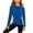 Blue, variant on Girls Raglan Long Sleeve Athletic Shirts, Color Block Quick Dry Sports Top, Round Neck Breathable Running Tee for Gym, Training Gray 13 Years