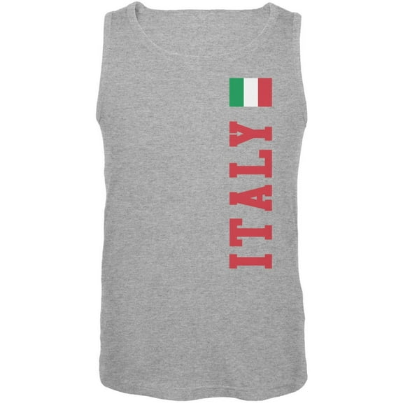 World Cup Italy Heather Grey Adult Tank Top - 2X-Large