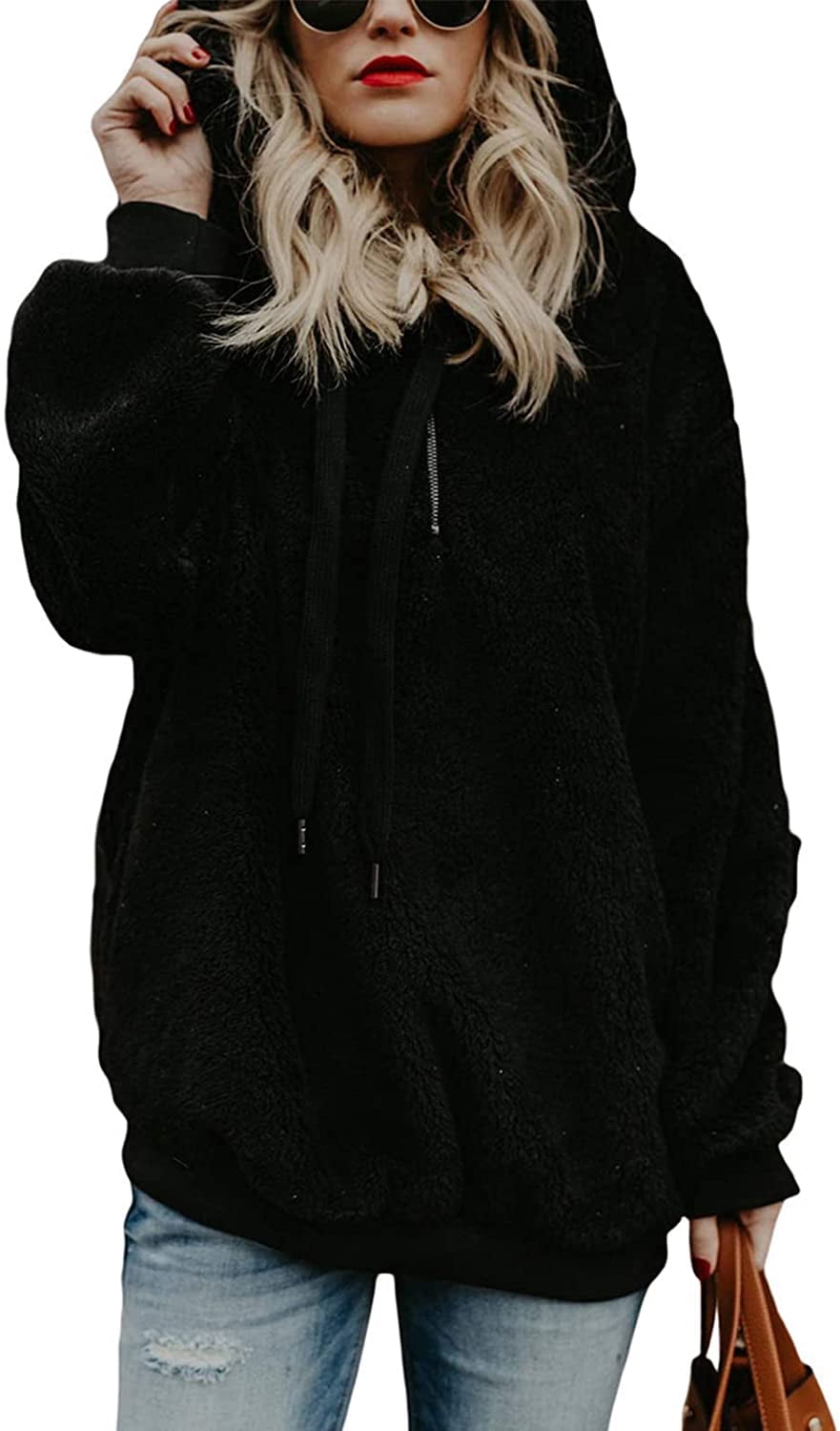 NETSENGFuzzy Hoodies for Women Pullover 