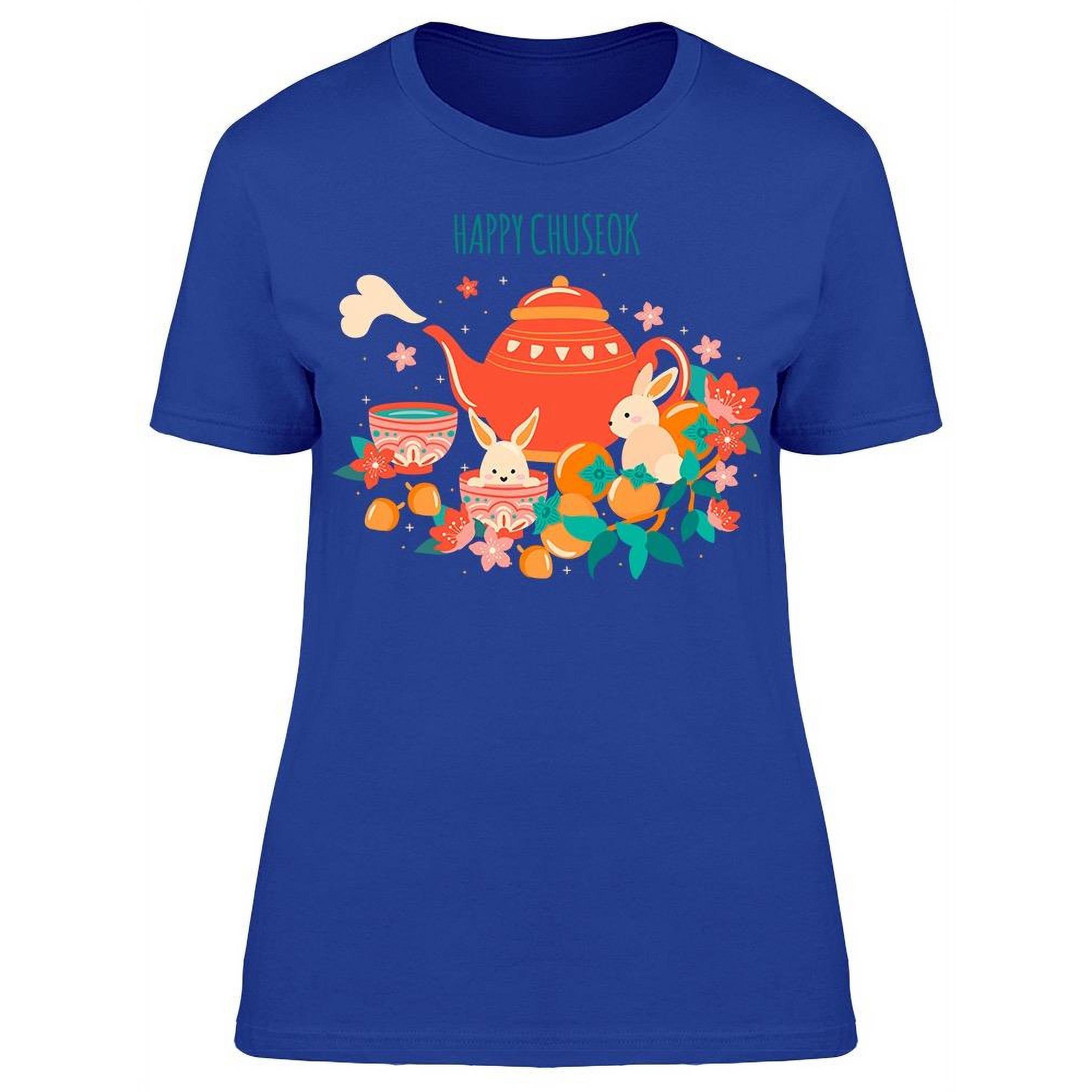 Happy Chuseok Teapot T-Shirt Women -Image by Shutterstock Female 3X-Large