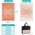 thumbnail image 2 of Findosom 6'x9' Waterproof Stripe Outdoor Rug, Foldable Reversible Plastic Straw Rug, Large Patio Rug for Outdoors, RV, Patio, Backyard, Deck, Picnic, Beach, Camping Orange, 2 of 6