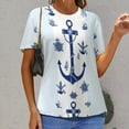 thumbnail image 3 of Nautical Anchor Pattern T Shirts Basic T-Shirt Short Sleeve Ladies Tee Shirt Summer Graphic Clothing, 3 of 7