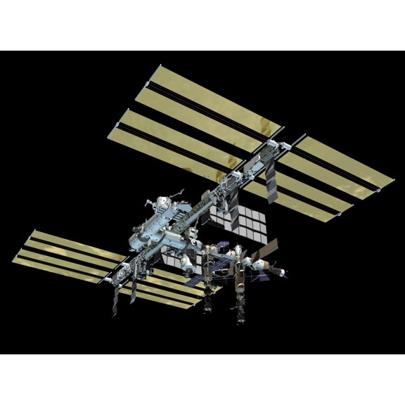 Computer generated view of the International Space Station Canvas Art - Stocktrek Images (32 x 24)