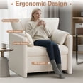 thumbnail image 3 of Oversized Accent Chair, 32.68" Wide Modern Armchair with Deep Seat, Mid-Century Comfy Reading Chair, Chenille Sofa Chair, Beige, 3 of 7