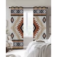 thumbnail image 3 of Orange Beige Boho Blackout Curtains, Light Blocking Print Window Curtains, Vintage Ethnic Tribal Southwestern Thermal Insulated Window Drapes for Living Room Kitchen Cafe 2 Panels, 104"W x 52"L, 3 of 9