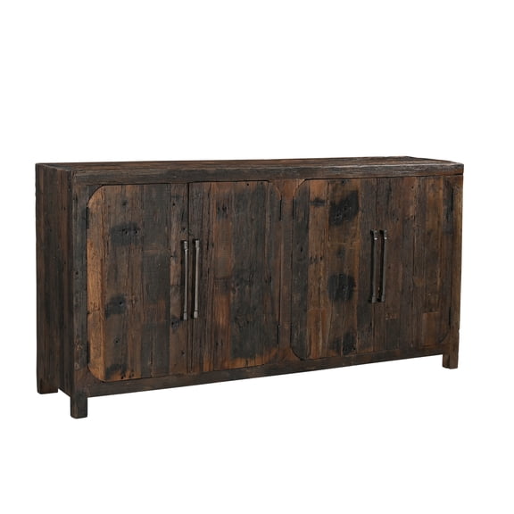 Taran Designs Milton 4-door Solid Wood Sideboard in Dark Brown