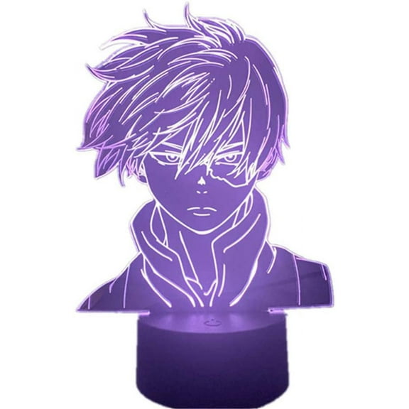 3D Anime Shoto Todoroki Face Design Led Night Light Lamp for Kids Child Boys Bedroom Decor Acrylic Table Lamp Gift