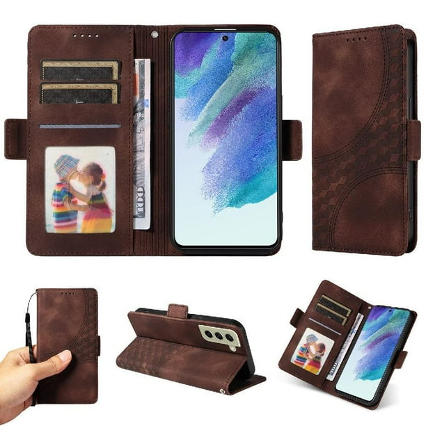 Funda GANGXUN para Samsung Galaxy S21 FE con diseño acolchado elegante, cuero PU, protección total y ajuste preciso