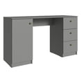 thumbnail image 5 of Madesa Executive Computer Writing Desk 53 Inch with 3 Drawers and 1 Door, Metalic Handles Wooden Home Office PC Study Table with Storage - Gray, 5 of 9