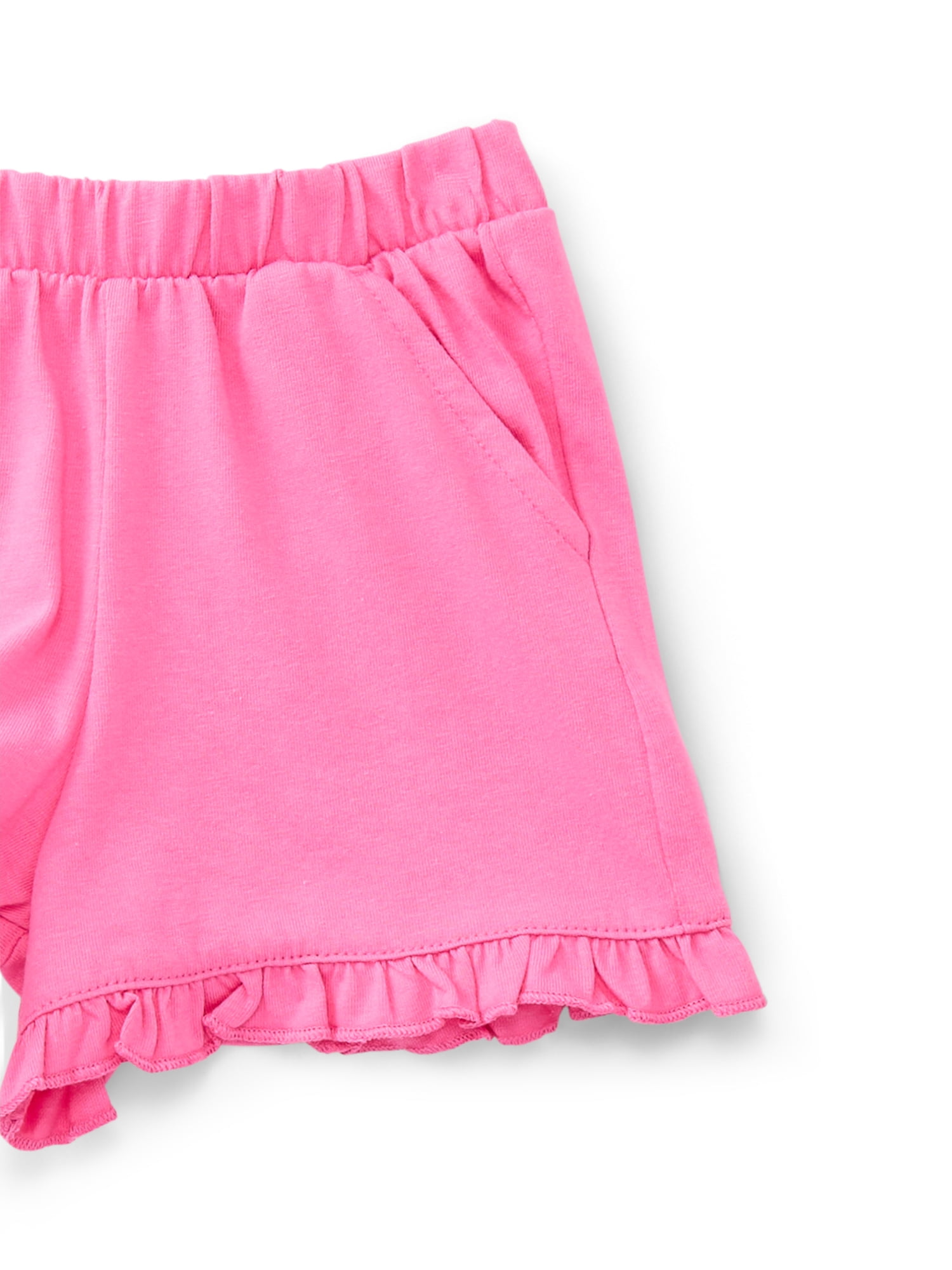 Wonder Nation Toddler Girls Ruffle Hem Shorts, 3-Pack, Sizes 18M-5T