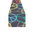 thumbnail image 3 of MKHERT Colorful Peace Sign Table Runner for Kitchen Wedding Party Home Decor 16x72 inch, 3 of 4