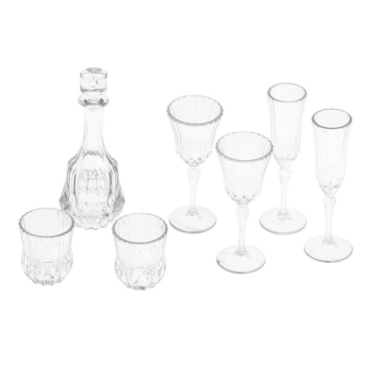 Dollhouse Martini Glass | Miniature Cocktail Glasses | Doll House Drinkware  | Tiny Plastic Cups | Mini Food Craft (2 pcs / Clear / 14mm x 16mm)