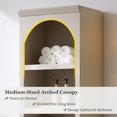 thumbnail image 3 of SinCiDo Arched Bathroom Storage Cabinet with Adjustable Shelves, 5-Tier Narrow Bathroom Cabinet for Bathroom, Kitchen, Living Room, Cream, 3 of 7